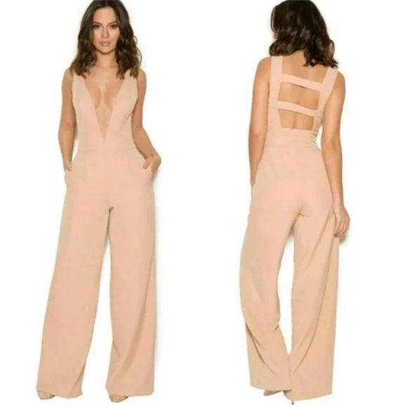 House of CB Pants & Jumpsuits House Of Cb Marwa Nude V Neck